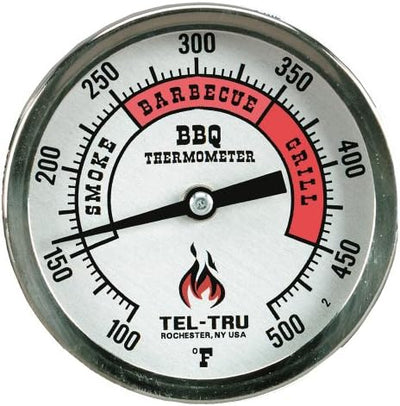 Termómetro barbacoa esfera aluminio 3pulg vástago 4pulg 100/500F
