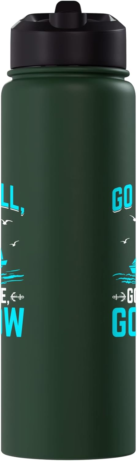 Botella de agua acero inoxidable aislada simple