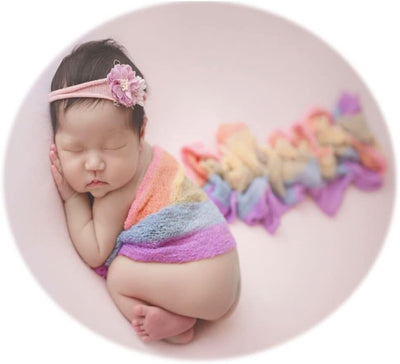 Accesorios foto recién nacidos manta trajes envoltura arco iris