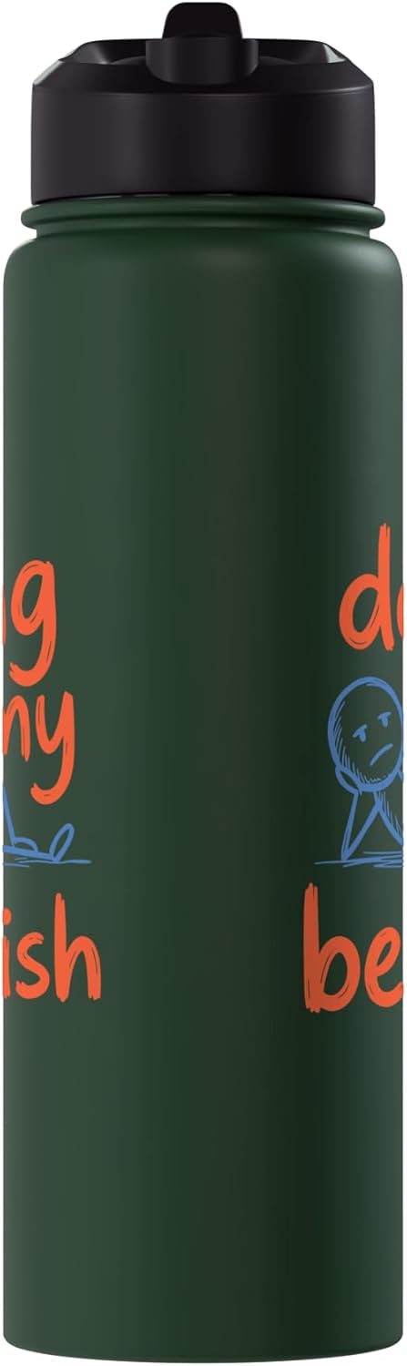 Botella agua acero inox aislada dibujo sarcástico