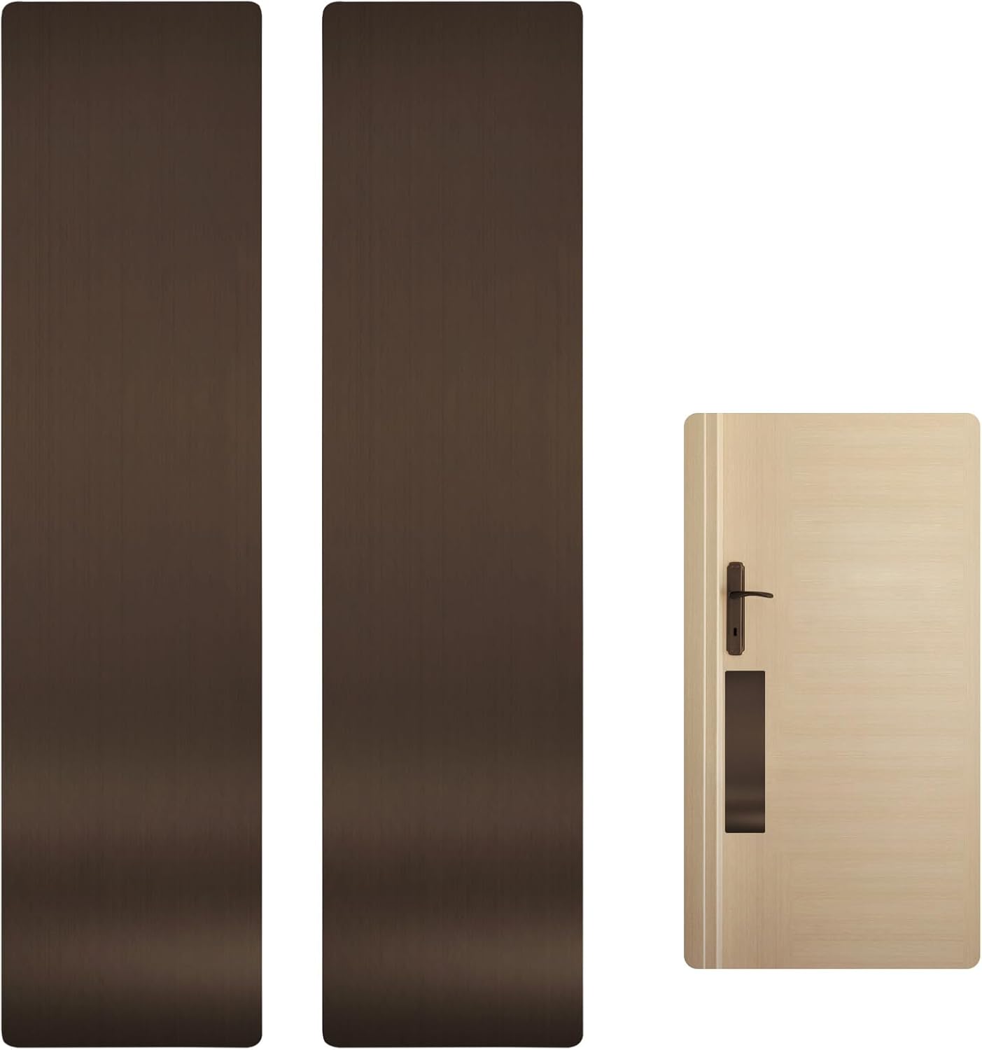 Placa antiarañazos puerta acero inox autoadhesiva bronce