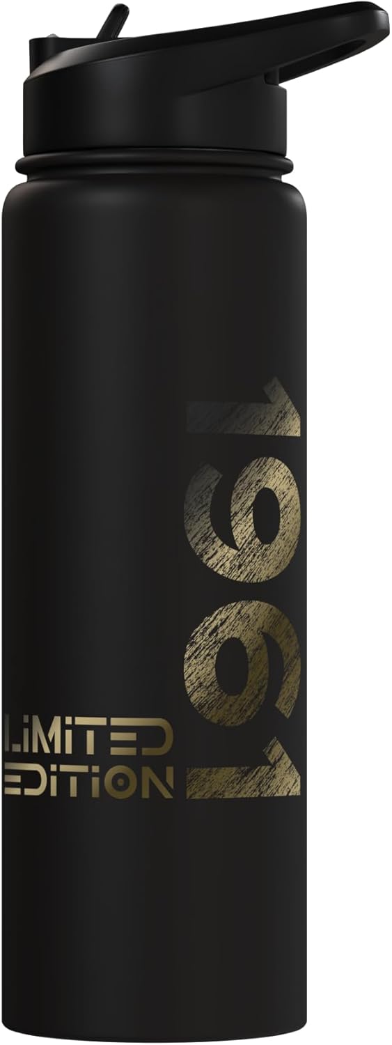 Botella agua acero inox aislada 65 aniversario