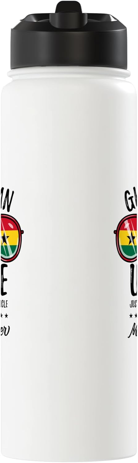 Botella agua acero inox aislada estilo Ghana