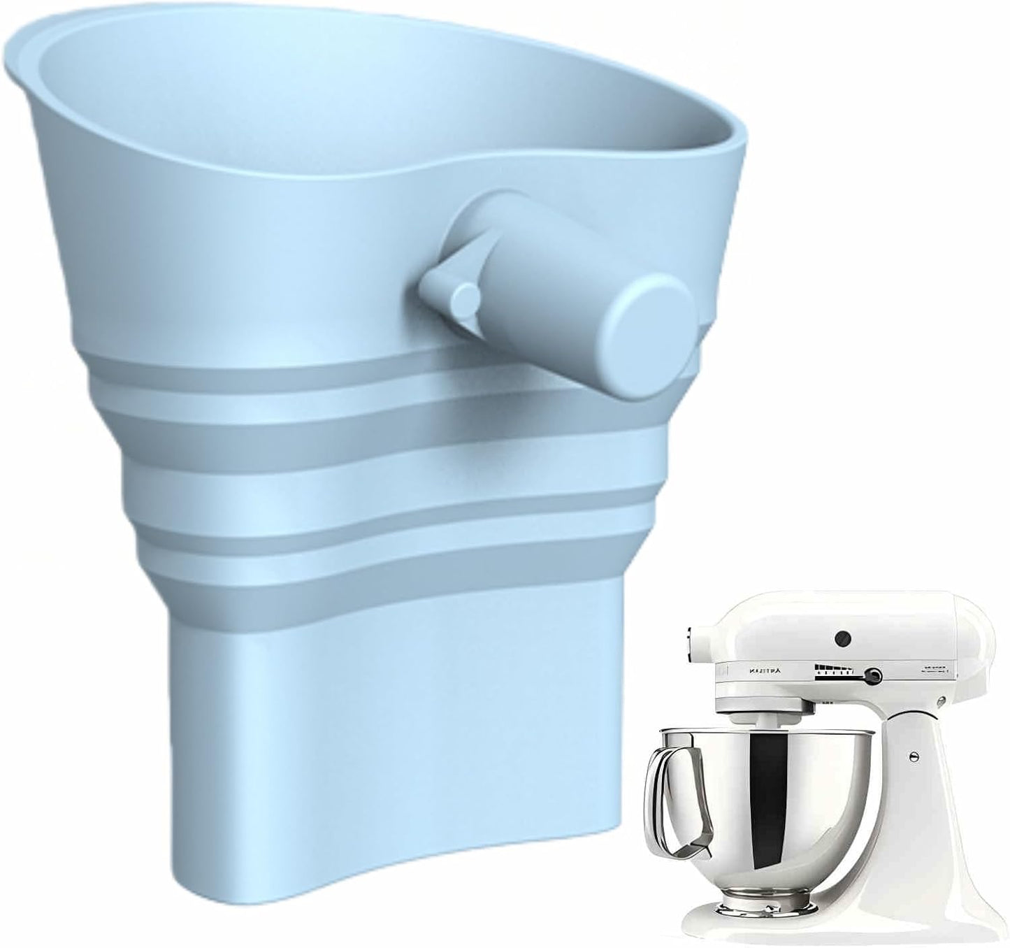 Embudo de harina para mezclador con canal plegable y lavable