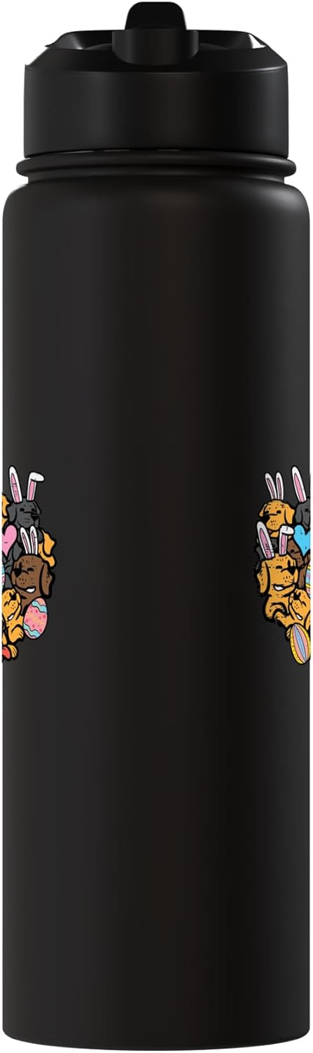 Botella de agua aislada de acero inoxidable con forma de corazón y conejo para perros