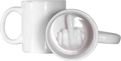 Taza café cerámica con dedo 3D para hombres y mujeres