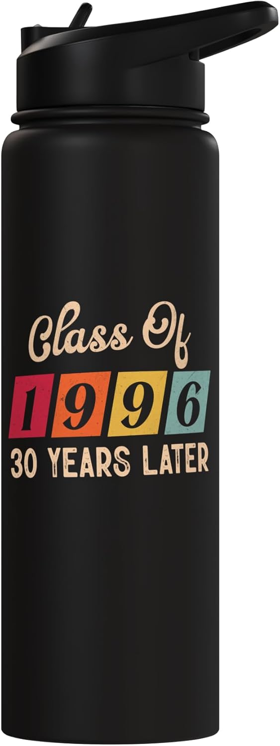 Botella de agua acero inoxidable vintage graduación 1996