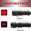 Linterna LED roja 625 nm luz suave zoom visión nocturna