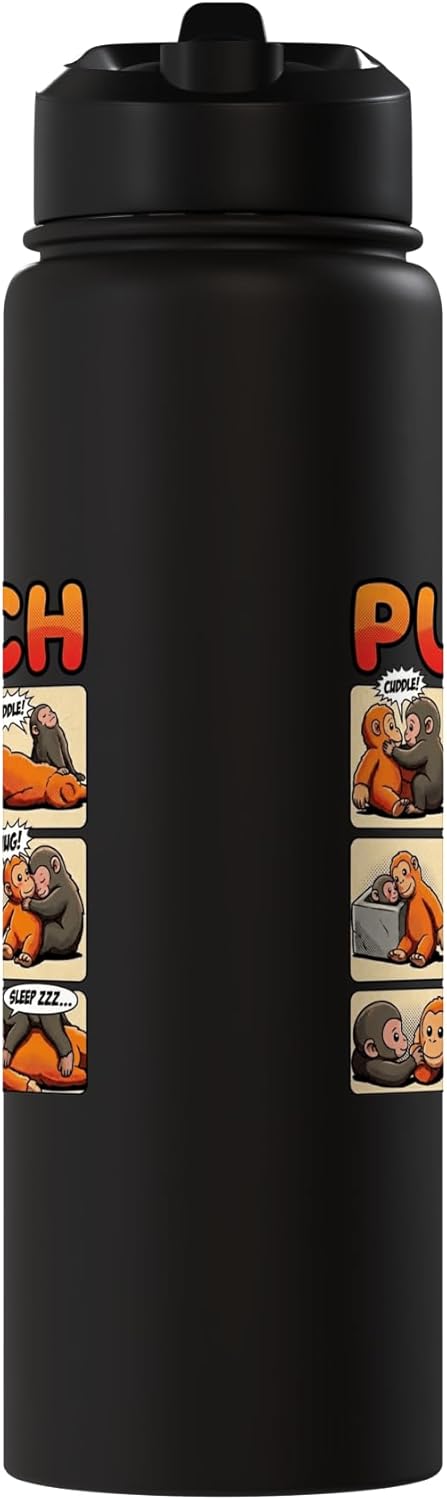 Botella de agua aislada de acero inoxidable Cute Monkey Punch