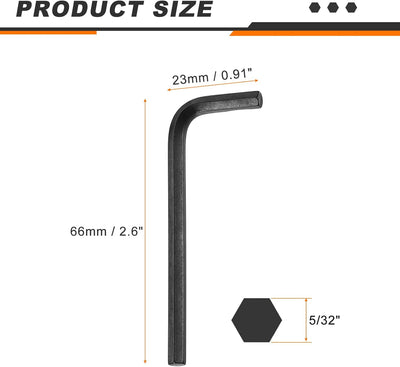 12 Llaves Hex 5/32 Pulg Acero Negro Reparación Hogar Bricolaje