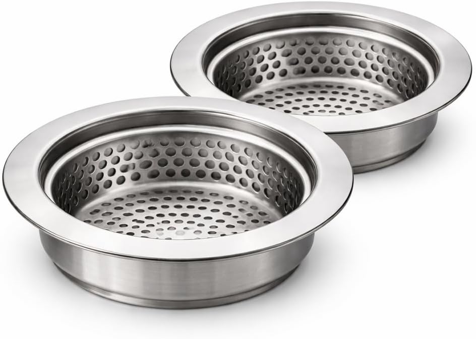 Cesta coladora acero inox set 2 filtros drenaje cocina