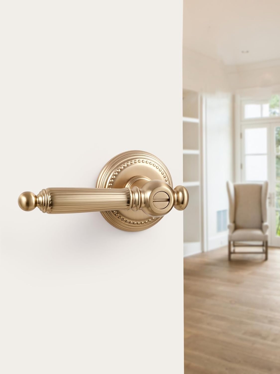 Manija puerta bronce champán para dormitorio y baño aleación zinc