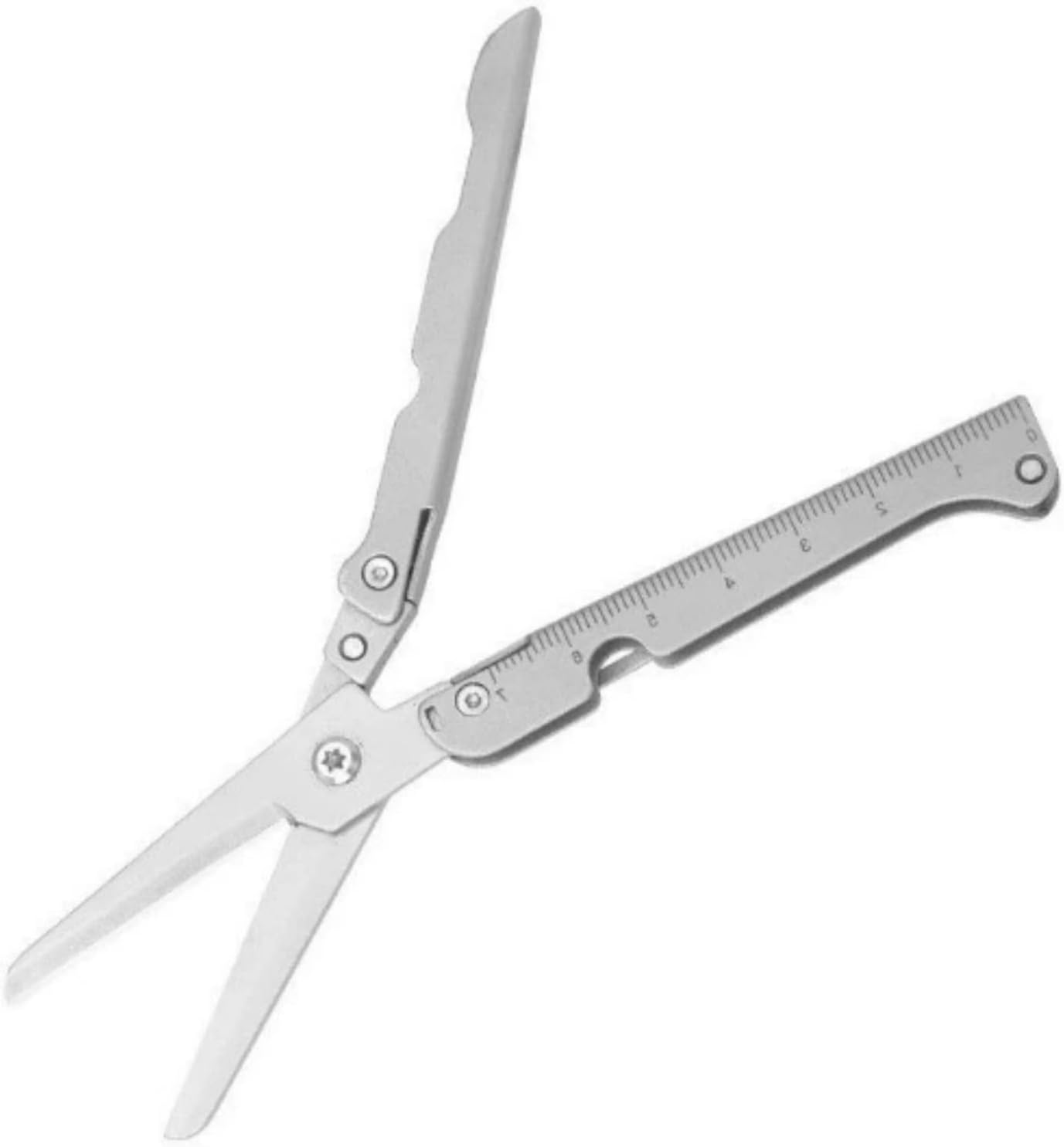 Tijeras plegables compactas con regla integrada para uso exterior
