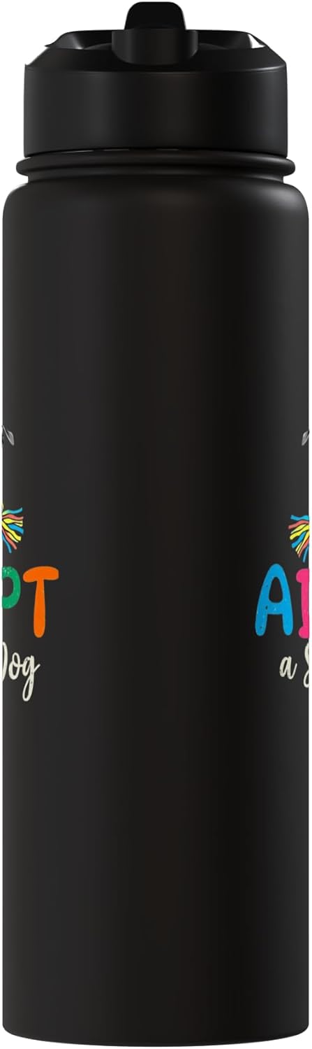 Botella de agua aislada acero inoxidable adopta perro senior