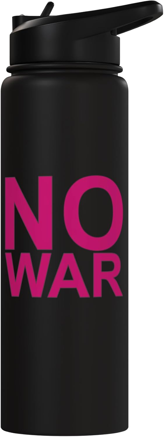Botella agua acero inox aislada 12oz rosa con borde gris
