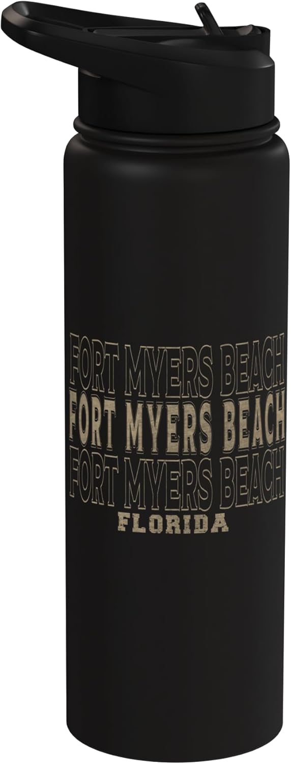 Botella de agua acero inoxidable Fort Myers Beach Florida vintage