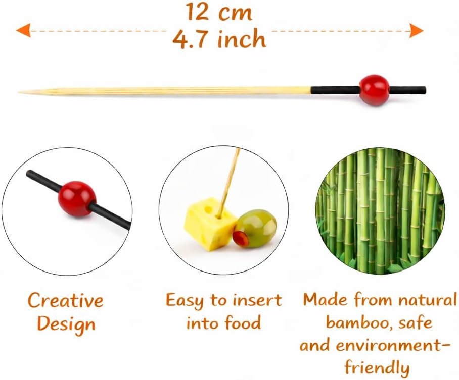 100 Palillos Bambú 4.7pulg Aperitivos Postres