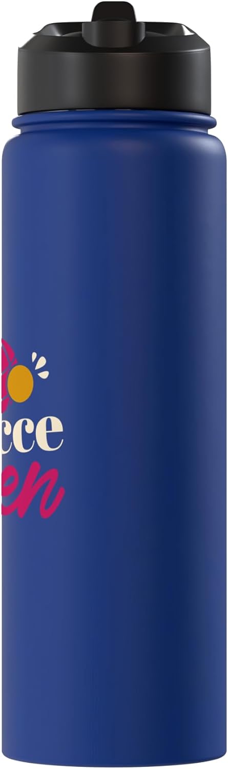 Botella de agua acero inoxidable aislada para jugadora de bocce