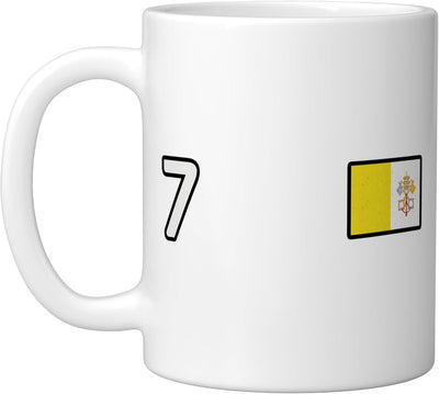 Taza Cerámica Bandera Vatican City Número 7 Blanca