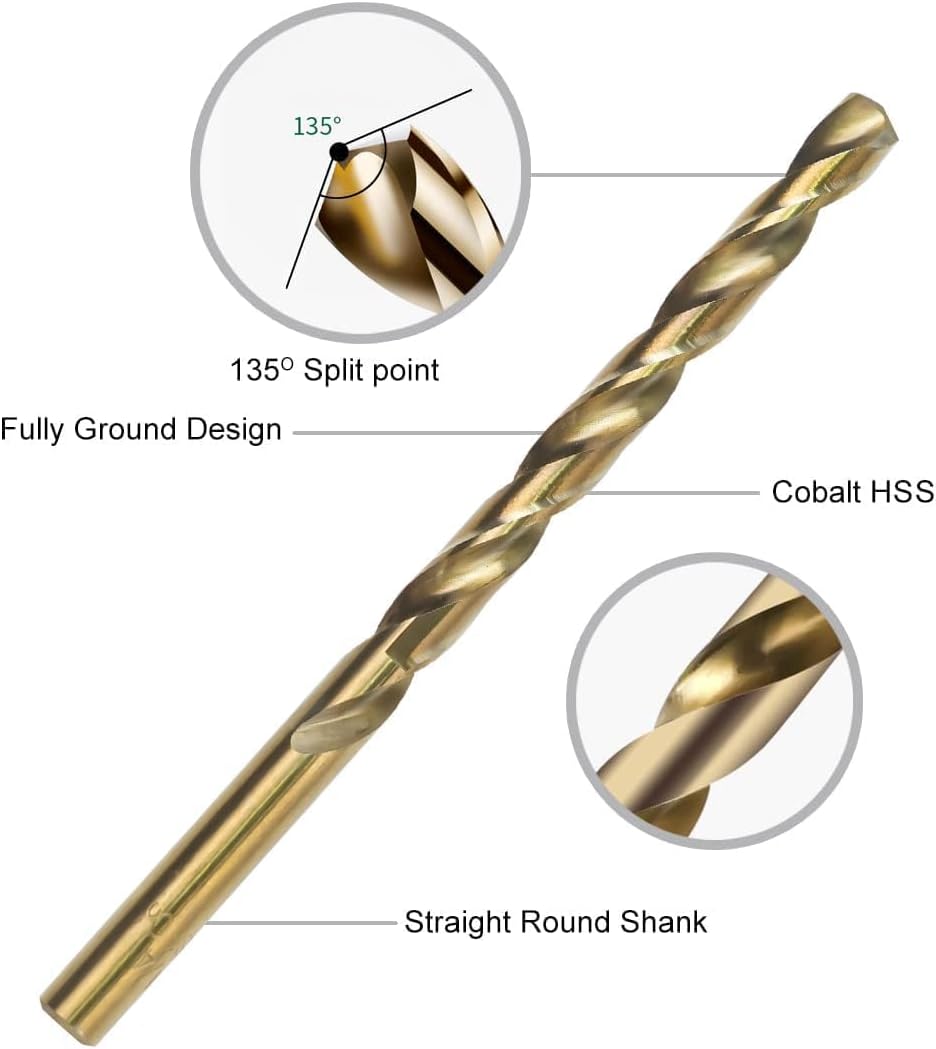 Set 60 Brocas Acero HSS para Metal y Madera con Estuche