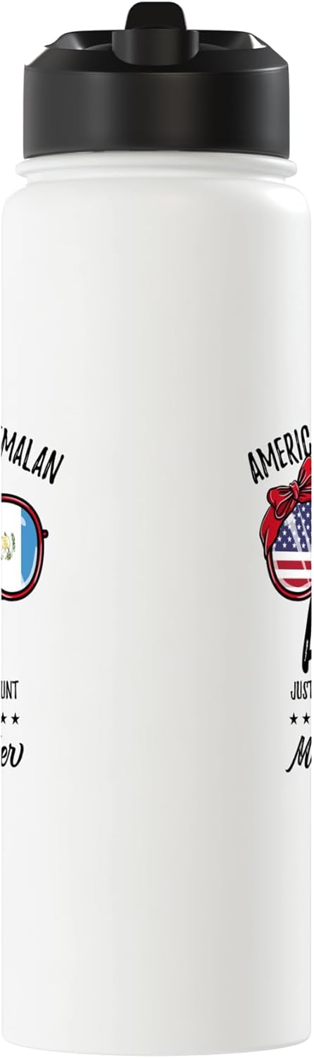 Botella de agua acero inoxidable con raíces guatemaltecas