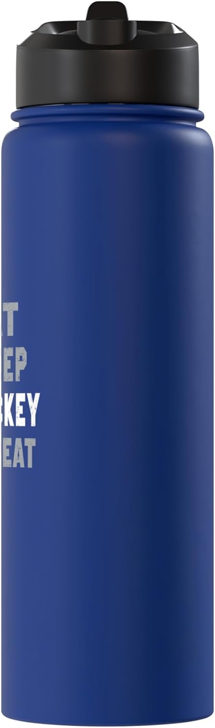 Botella de agua acero inoxidable aislada para niños y mujeres amantes del hockey