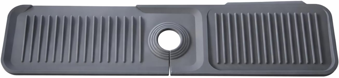 Protector salpicaduras silicona fregadero 24pulg gris oscuro set 2