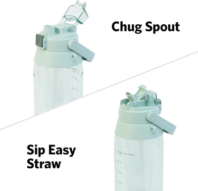 Botella de agua Tritan sin BPA con tapa popote resistente a fugas 60 oz