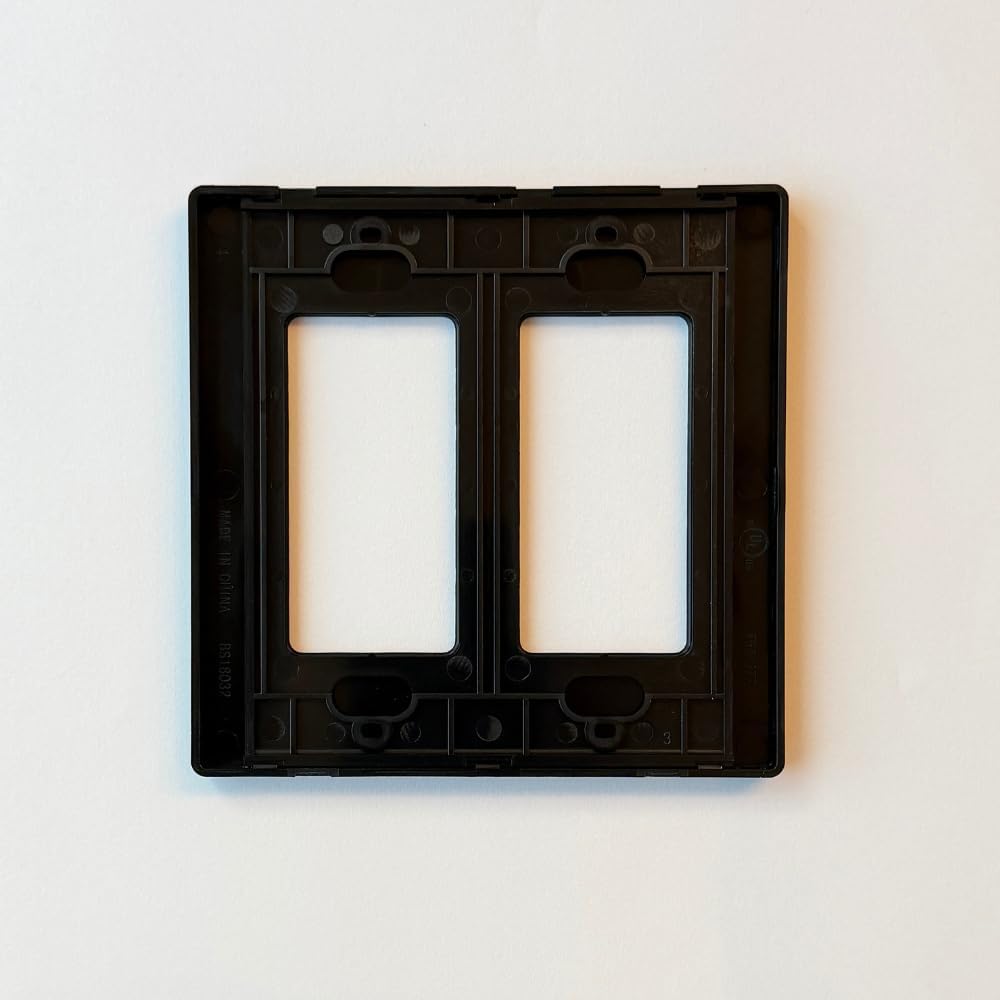 Placa pared Keystone 2 puertos sin tornillos negra