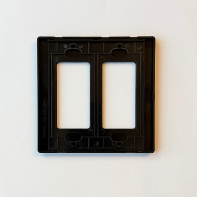 Placa pared Keystone 2 puertos sin tornillos negra