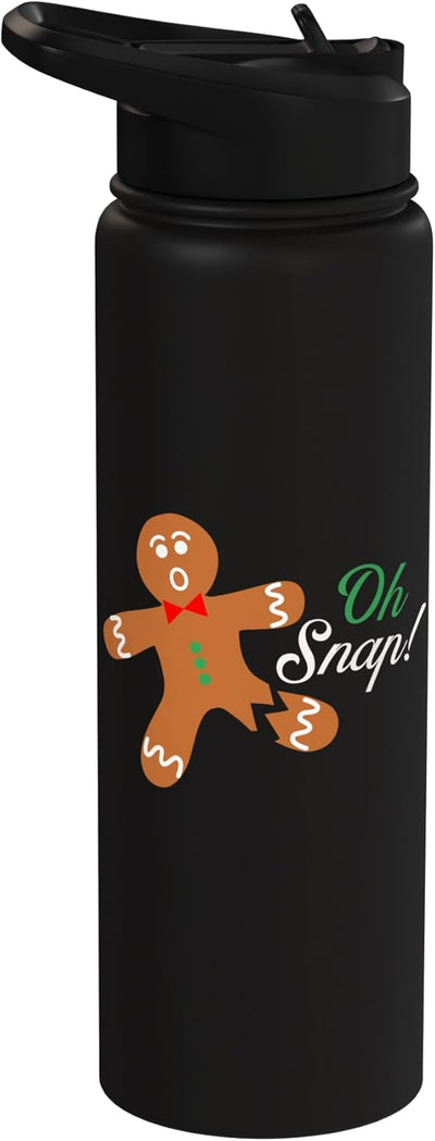 Bote de agua acanalado para navidad hombre pan de jengibre acero inoxidable
