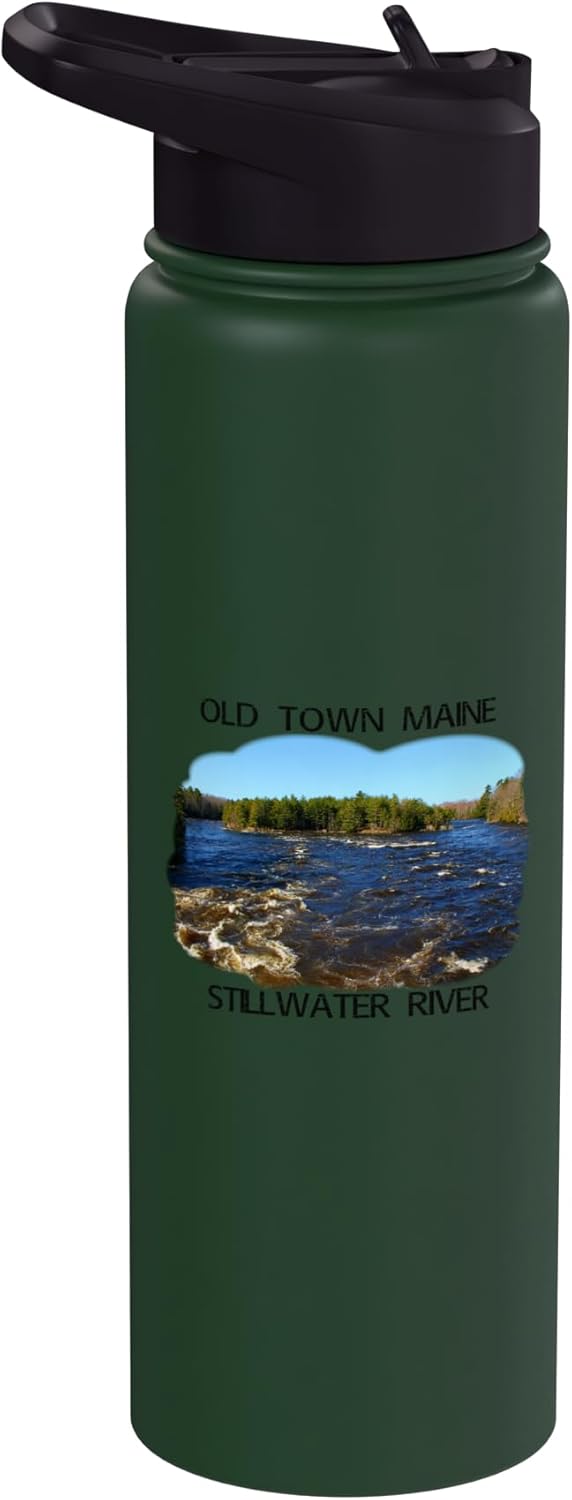 Botella de agua acero inoxidable aislada Stillwater River Gilman Falls