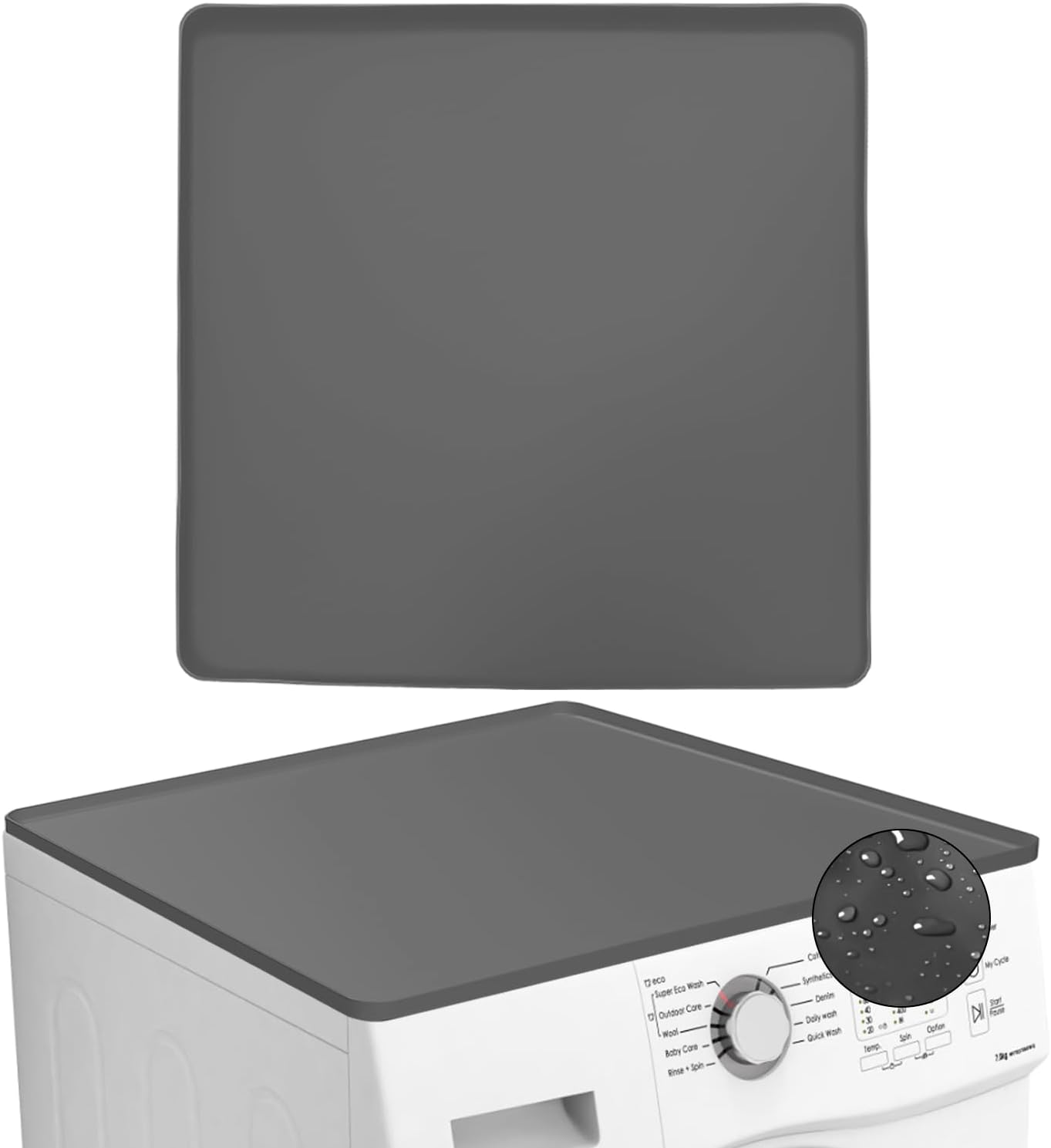 Cubierta superior gris para lavadora 26x24pulg antiderrap
