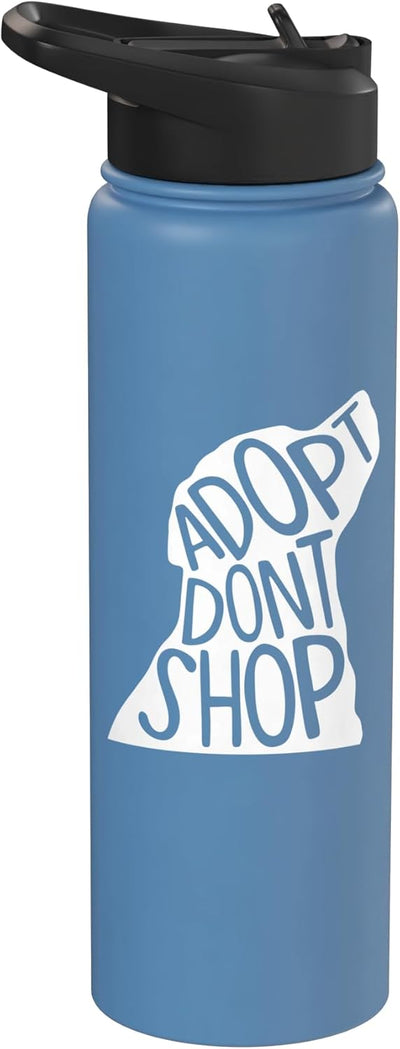 Botella agua acero inox aislada apoyo adopción animales