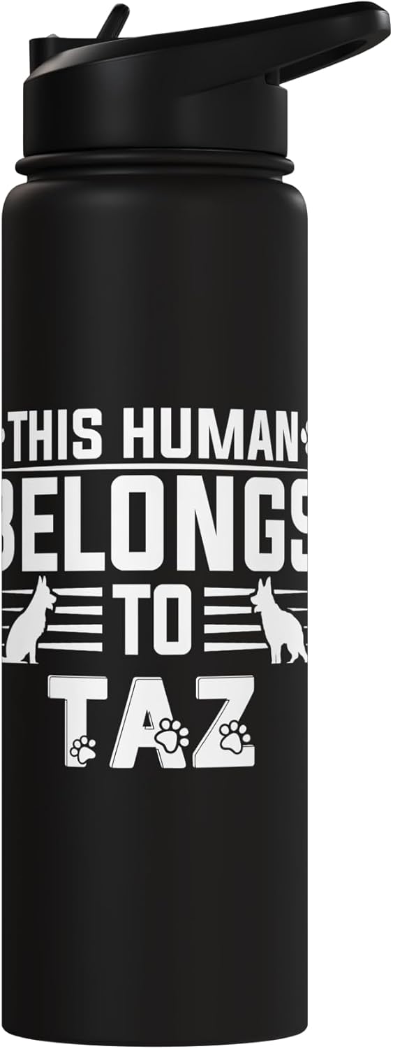 Botella de agua acero inoxidable aislada para perro Taz