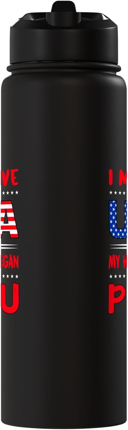 Botella de agua acero inoxidable sin BPA con bandera peruana