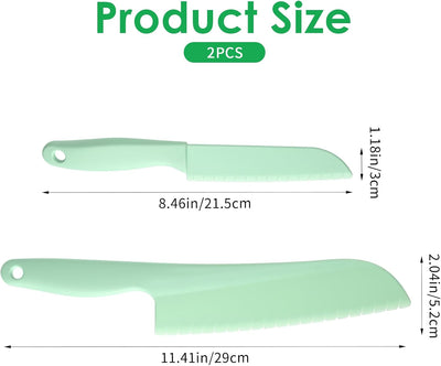 2 Cuchillos Lechuga Plástico Antiderrap 11x8pulg Cortador Ensalada