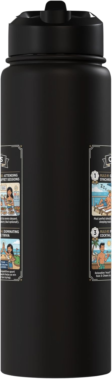 Botella de agua acero inoxidable aislada retro para parejas