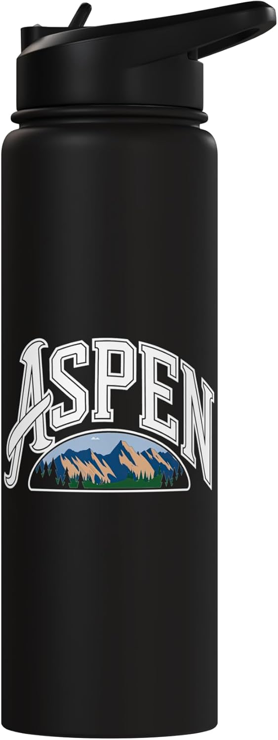 Botella de agua acero inoxidable aislada diseño americano
