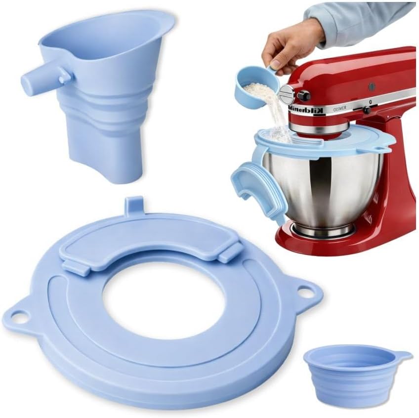 Protector contra salpicaduras para batidora de pie 4.5-5.5 cuartos de galón con cubierta de silicona 3 en 1