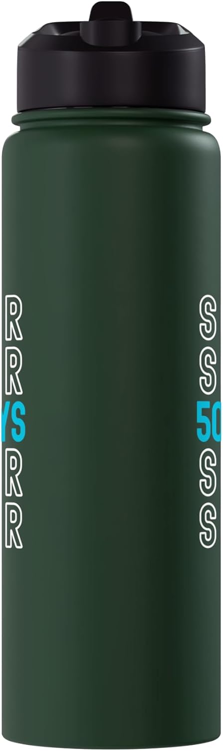 Botella de agua acero inoxidable aislada 500 días sobrio