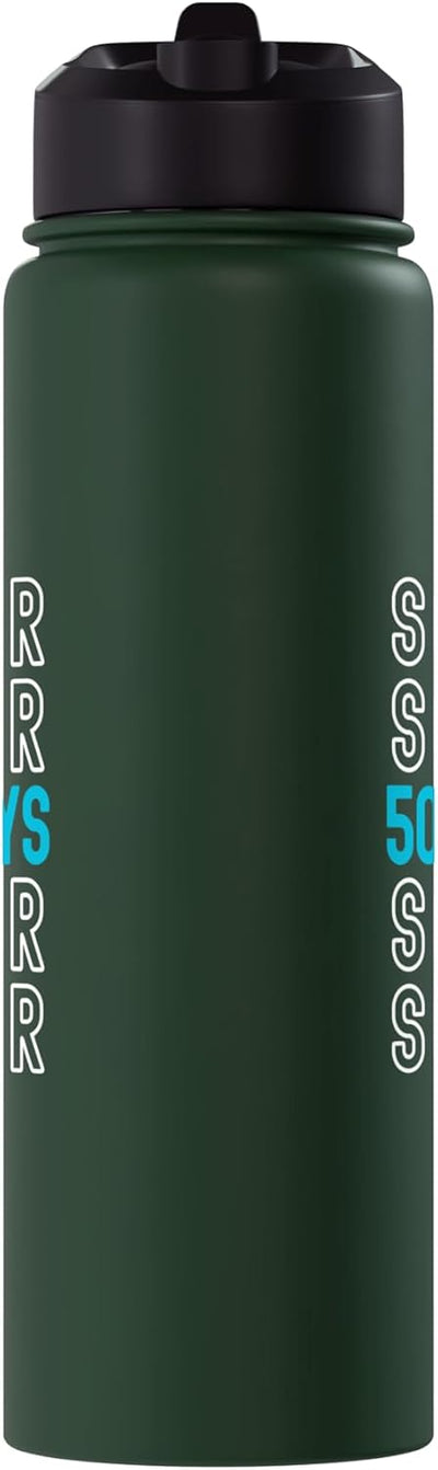 Botella de agua acero inoxidable aislada 500 días sobrio