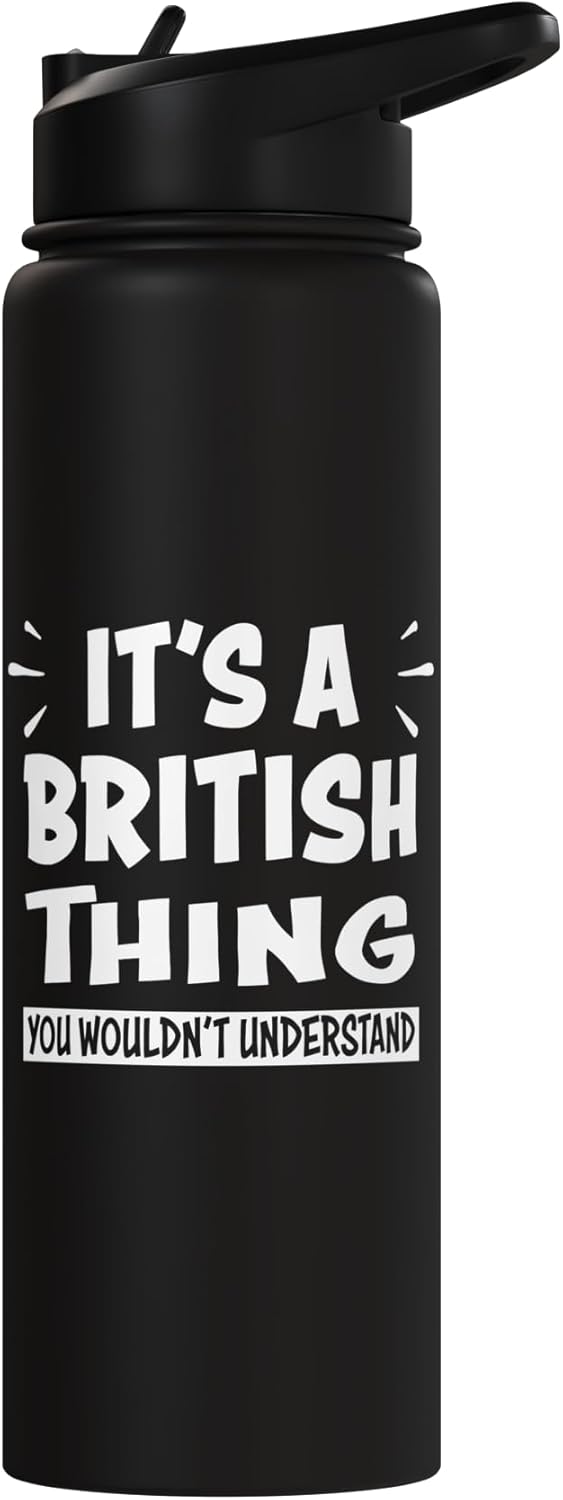 Botella de agua acero inoxidable aislada británica