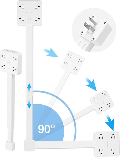 Barra extensora toma corriente 4 salidas CA 1 USB-A 3 USB-C 1675W