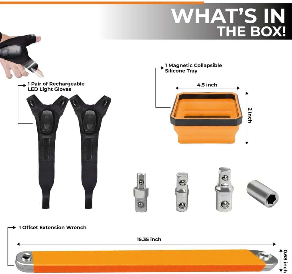 Juego llaves extensión compensadas guantes duraderos uso nocturno