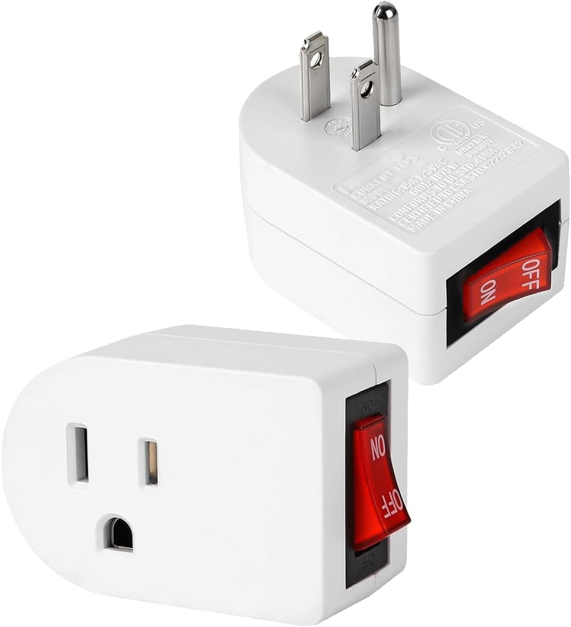 Adaptador tierra con interruptor ETL 3 puntas 15A