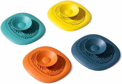 Tapón drenaje baño 4 unidades cubierta silicona antiobstrucciones