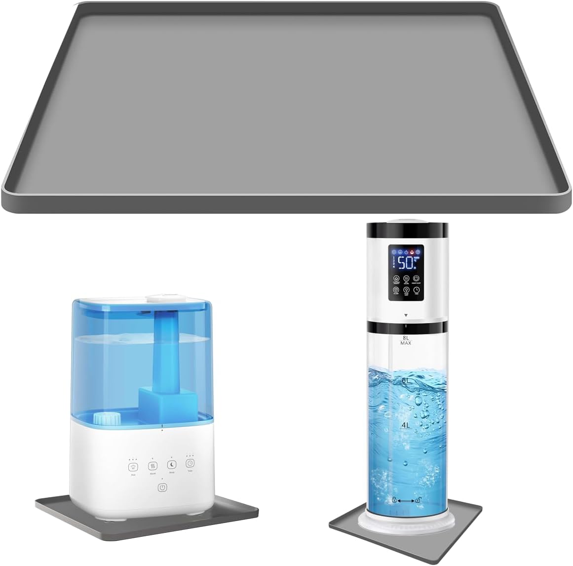 Tapete silicona humidificador con borde elevado