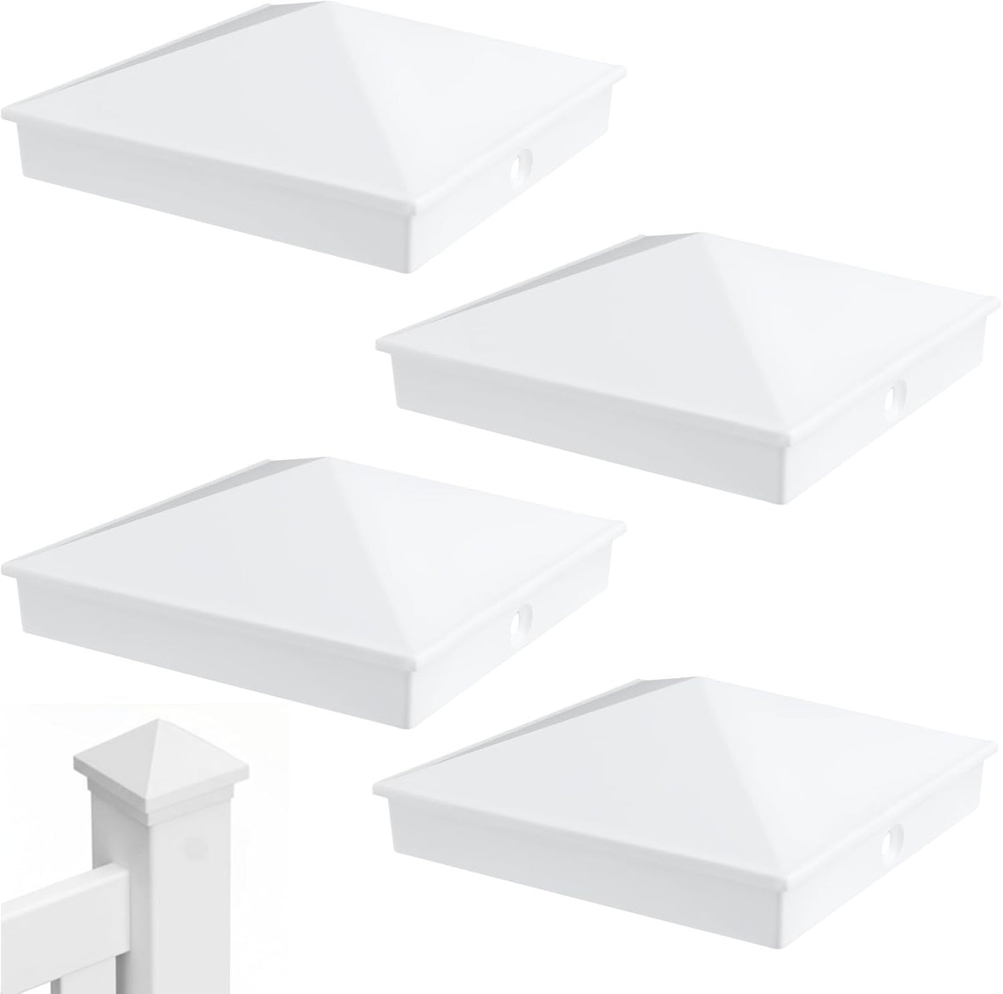 Cubierta aluminio 4x4 para poste madera acabado mate pack 4 blanco