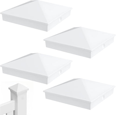 Cubierta aluminio 4x4 para poste madera acabado mate pack 4 blanco